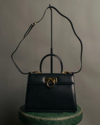 “Salvatore Ferragamo” 90’s-00’s Gancini top handle box calf bag