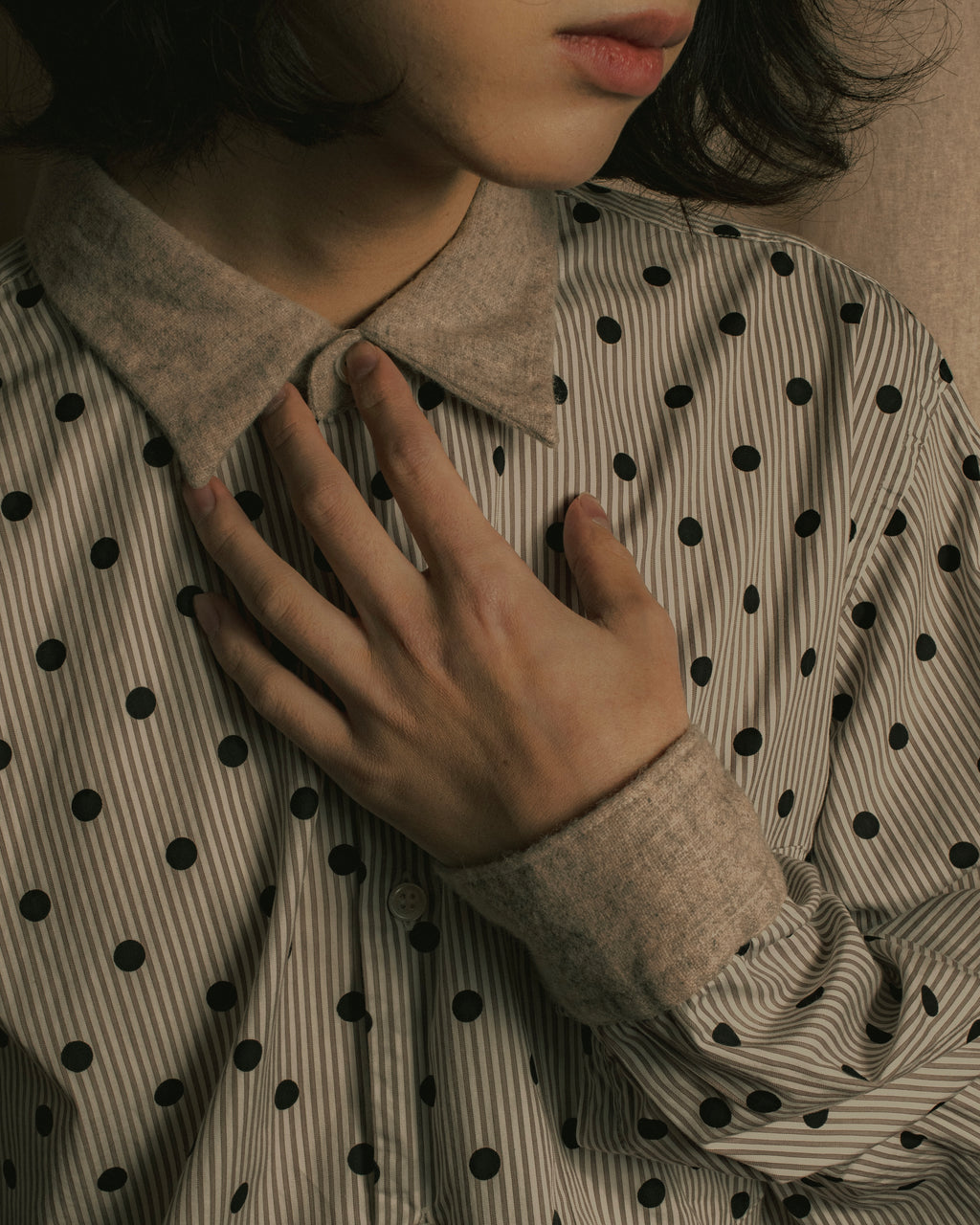 “COMME des GARÇONS HOMME DEUX” 17AW Polka dot stripe shirt