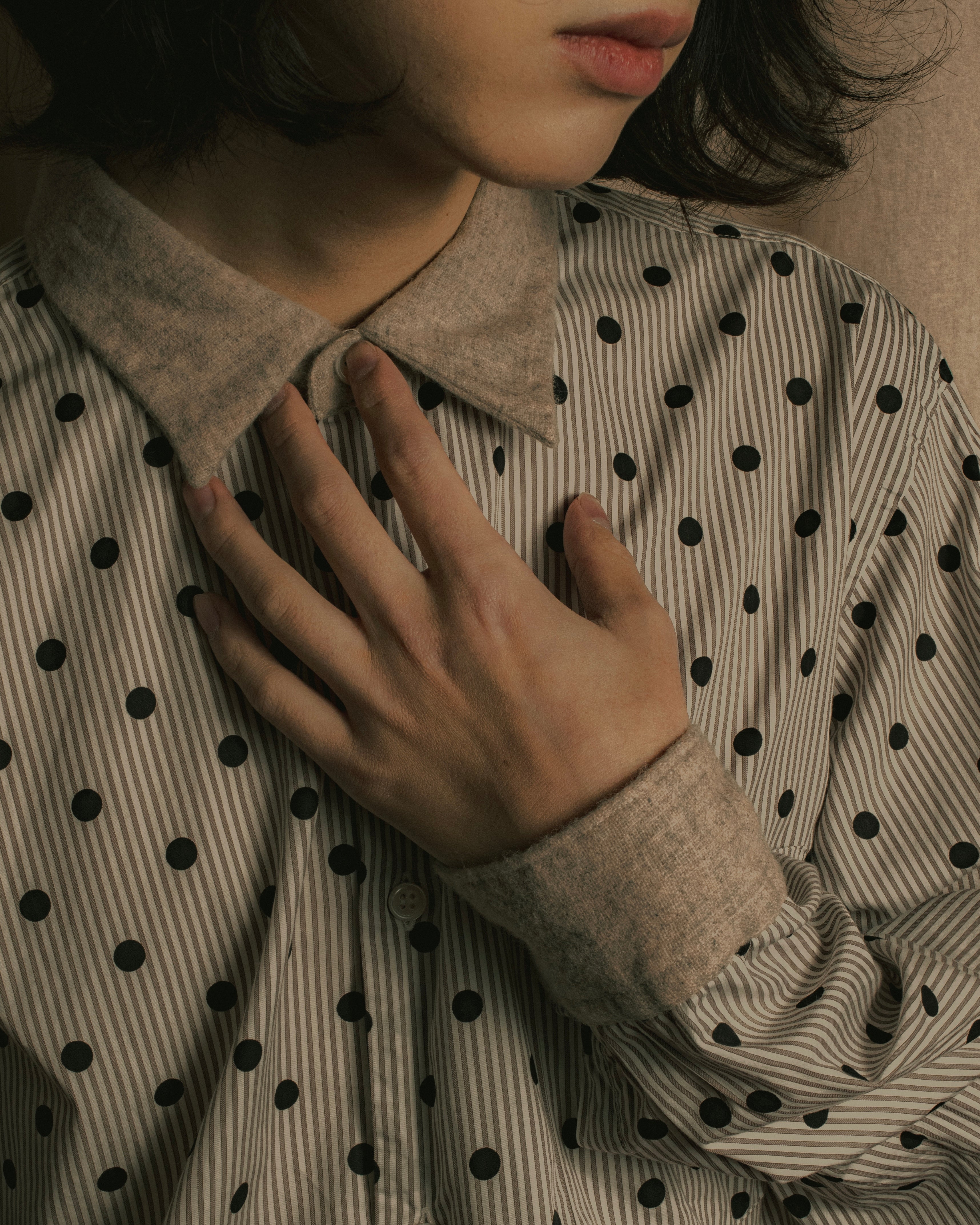 “COMME des GARÇONS HOMME DEUX” 17AW Polka dot stripe shirt