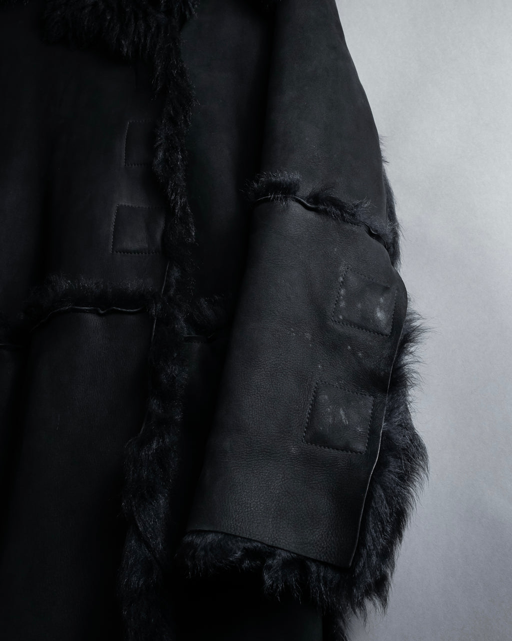 -SPECIAL- "GUCCI" 90's-00's Leather combination fur long coat