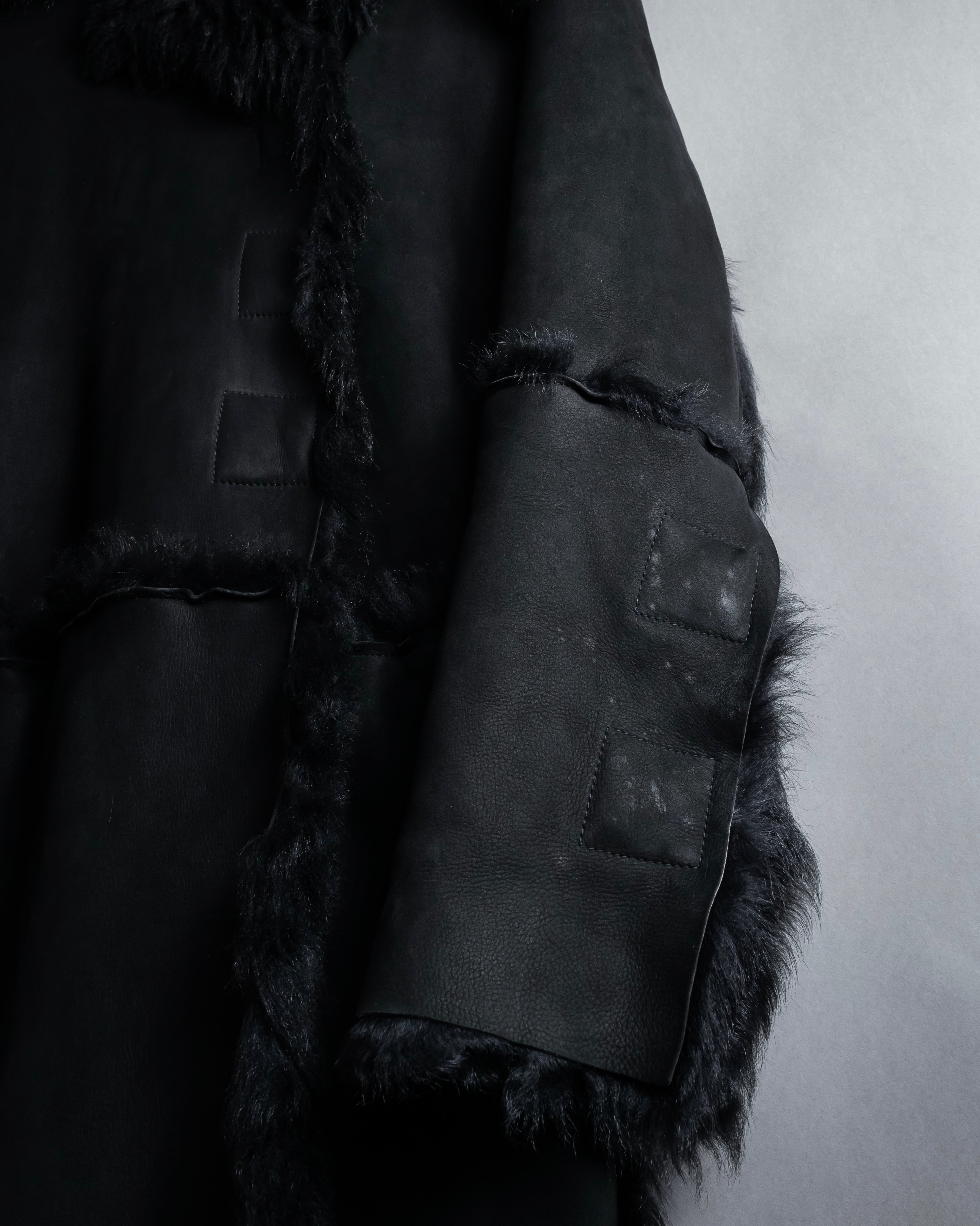 -SPECIAL- "GUCCI" 90's-00's Leather combination fur long coat