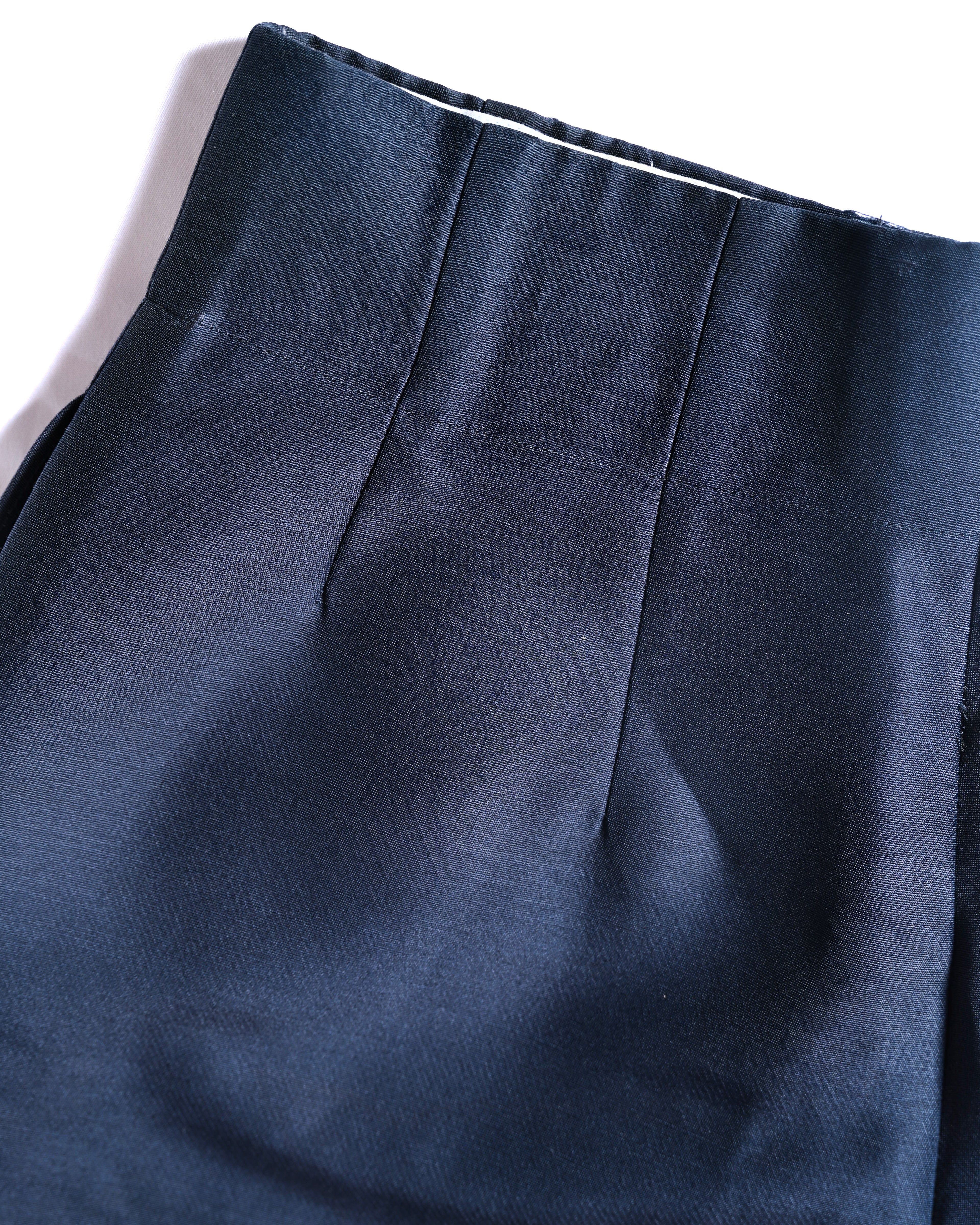 CÉLINE by Phoebe Philo/ Silk Blended Tuck Culottes Pants Navy