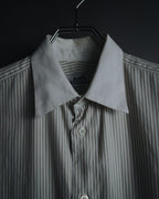 "HERMES" 90’s-00’s Cleric collar striped cotton shirt
