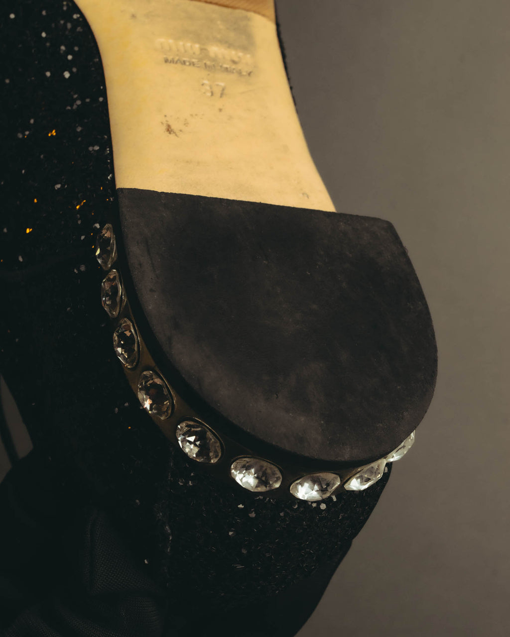 "Miu Miu" 2010's Embellished glitter lace-up oxford shoes