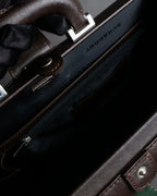 "BURBERRY" Metal belt design embossed PVC briefcase