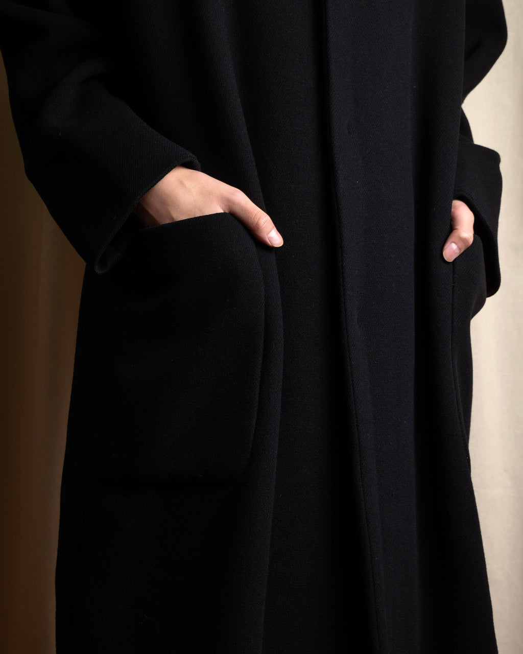 "ISSEY MIYAKE PLANTATION" Minimalist design A-line stand collar coat