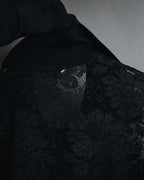 "VALENTINO MISS V" Late 80s botanical lace polo shirt