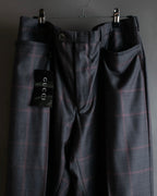 "GUCCI" Glen plaid wool wide tapered slacks