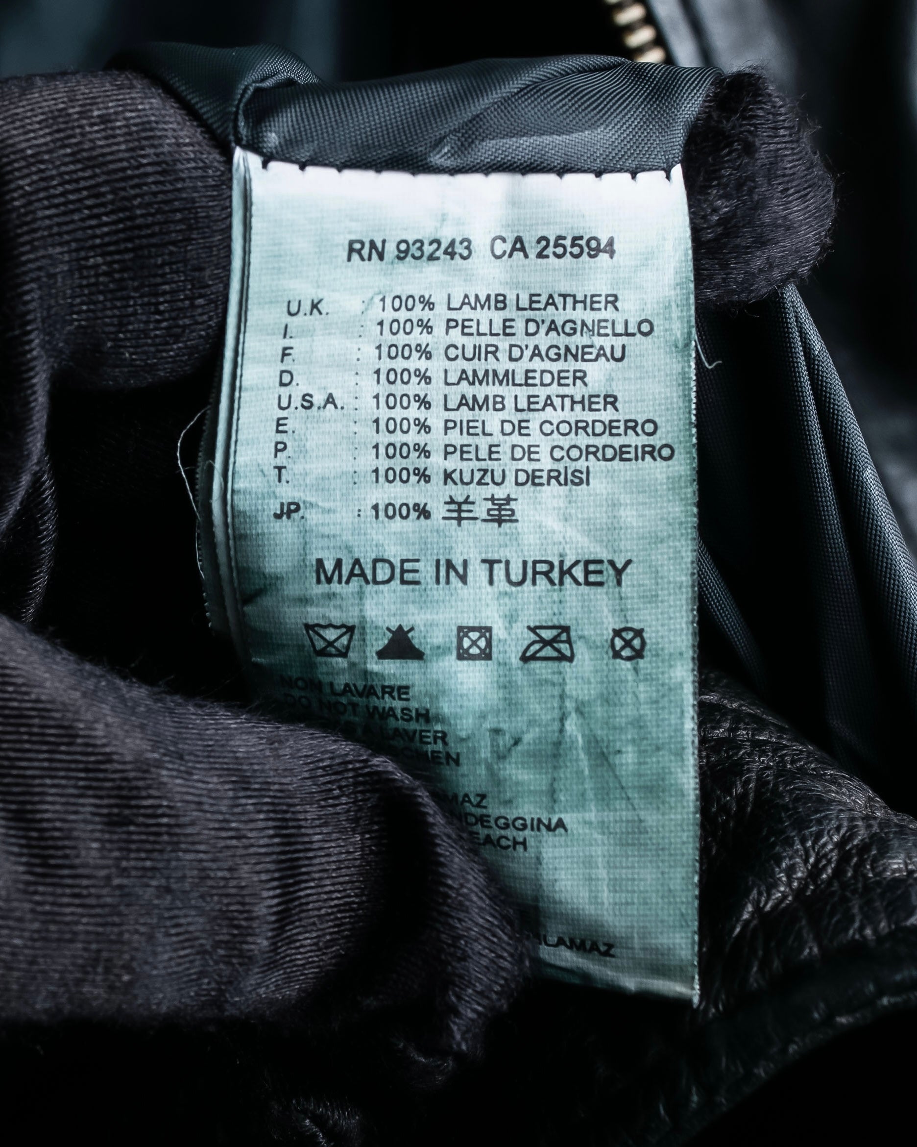 "DIESEL" Oversized stand collar lamb leather jacket