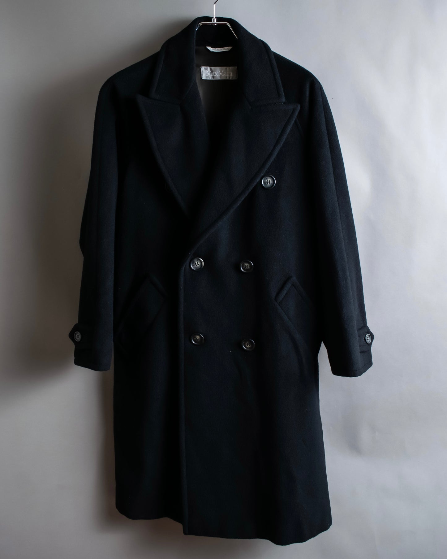 "Max Mara"  Large lapel double breasted melton chester coat