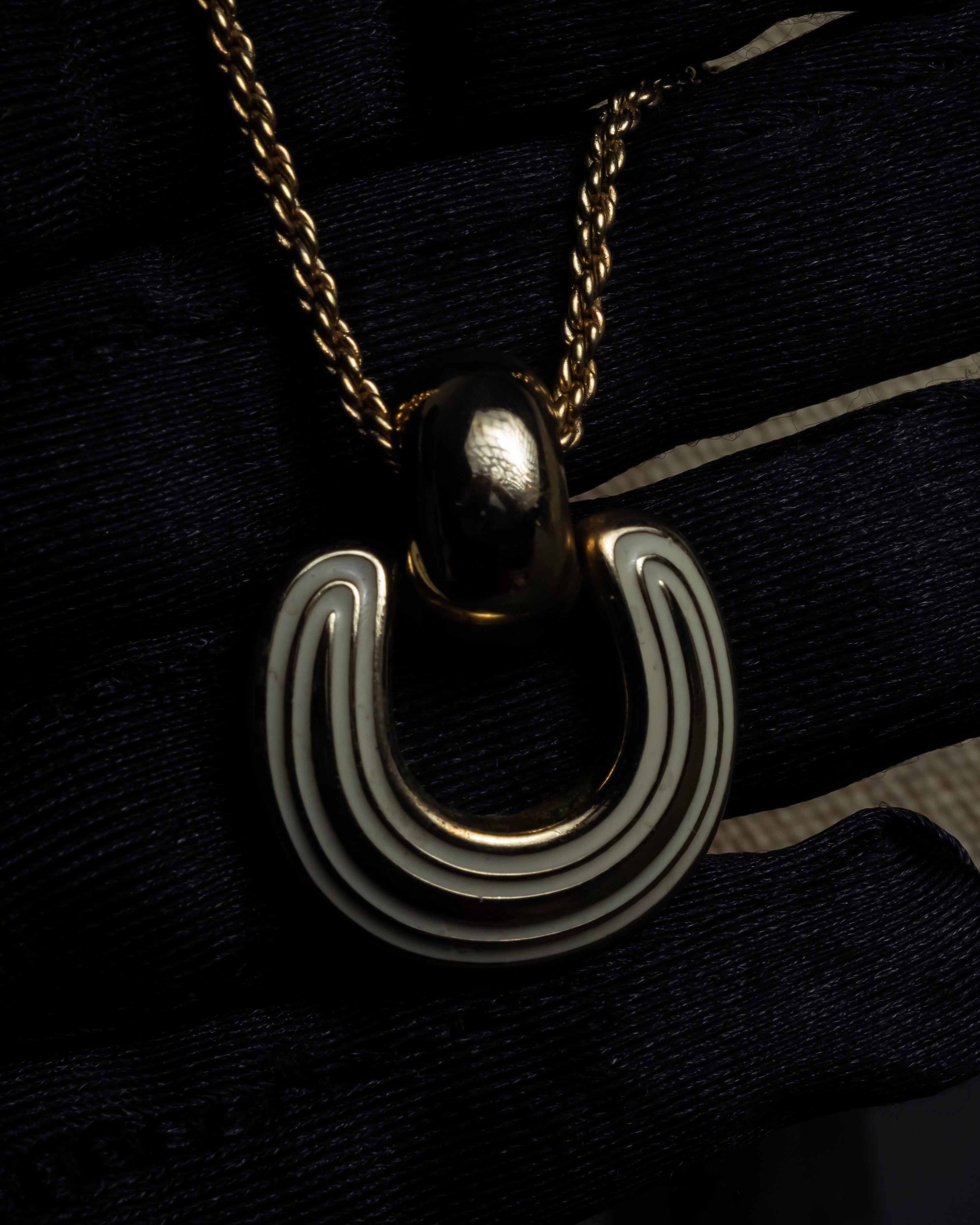 "Christian Dior" Arch motif top gold tone necklace