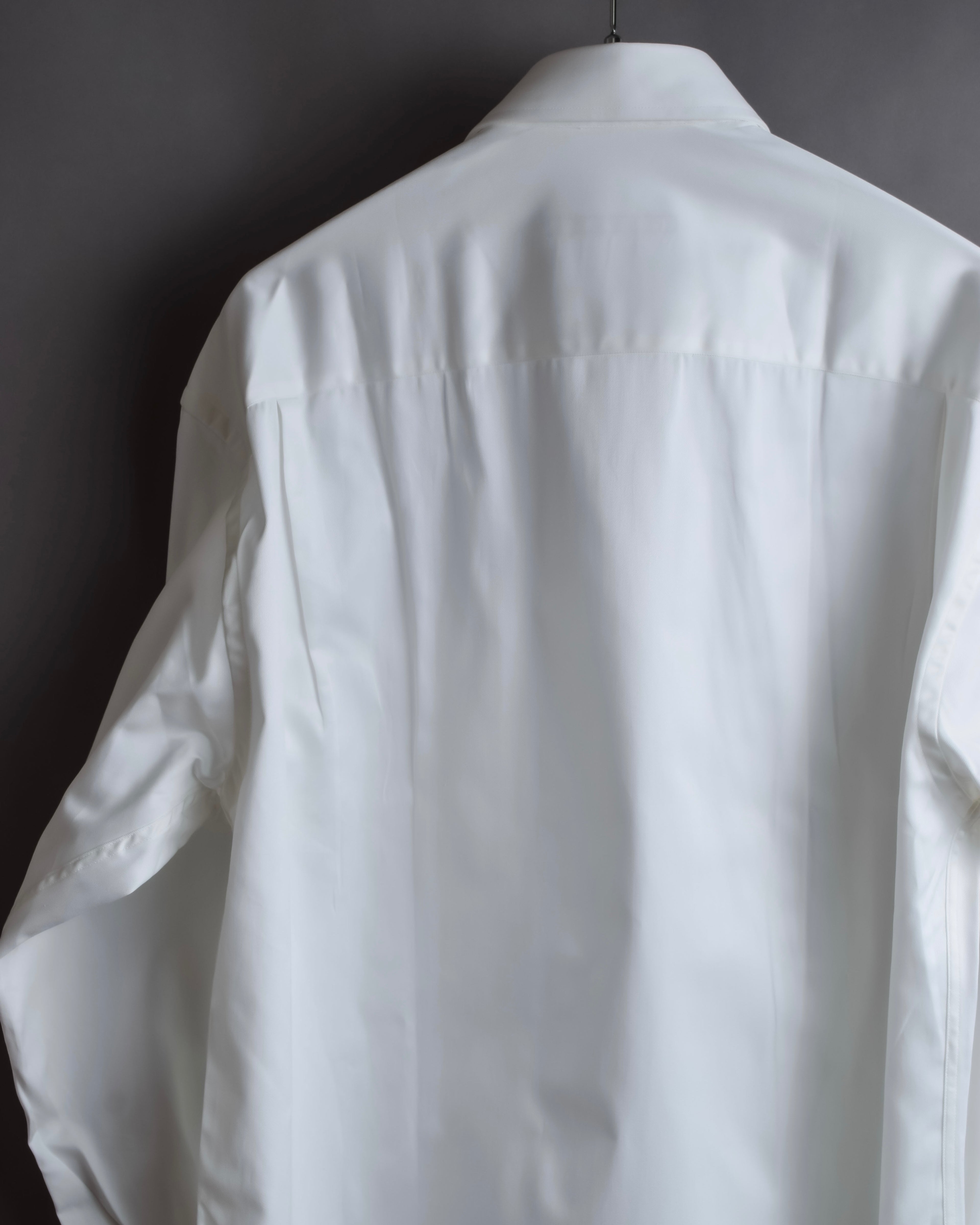 "GUCCI" Minimal collar detail white cotton shirt