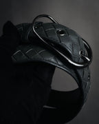 "BOTTEGA VENETA" 2000’s Intrecciato nappa leather grommet belt