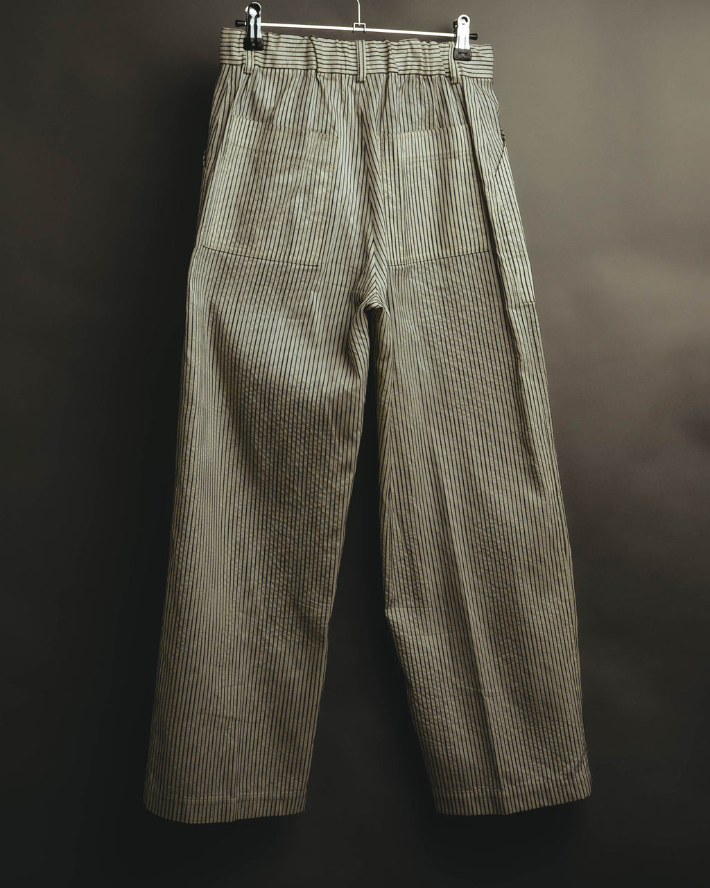 -SPECIAL- “Christian Dior” 20’s silk cotton striped straight trousers