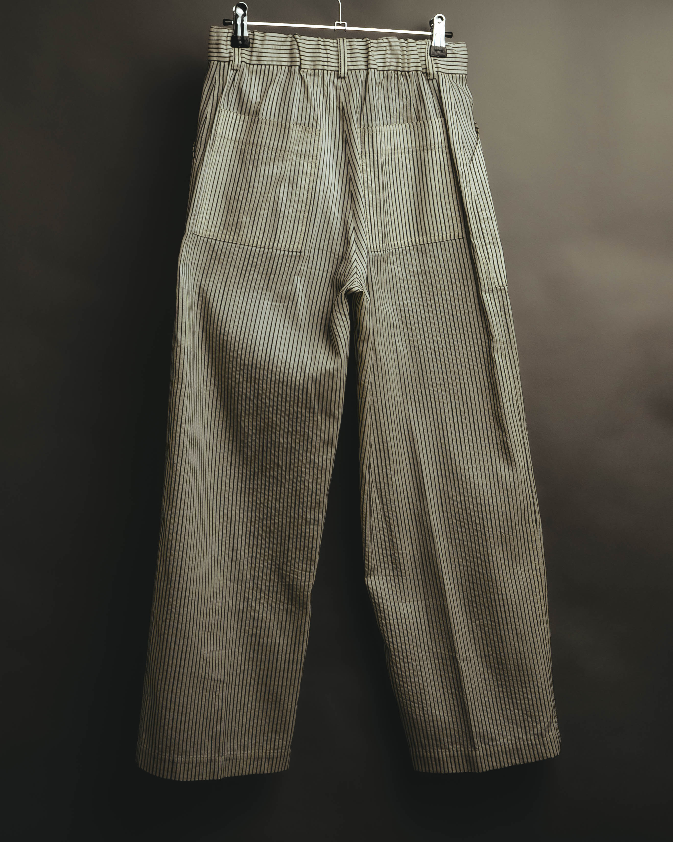 -SPECIAL- “Christian Dior” 20’s silk cotton striped straight trousers