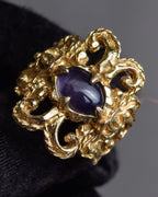 "CHANEL" 90's Baroque carving design gold ring