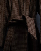 "BURBERRYS" Houndstooth pattern belted stand collar coat