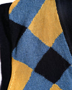 MARNI/ Argyle Pattern Knit Vest Blue×Yellow