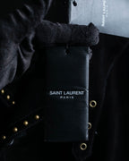 "Saint Laurent" 19AW gold studs design suede long coat