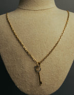 "Salvatore Ferragamo" 00's-20's Gancini key pendant necklace