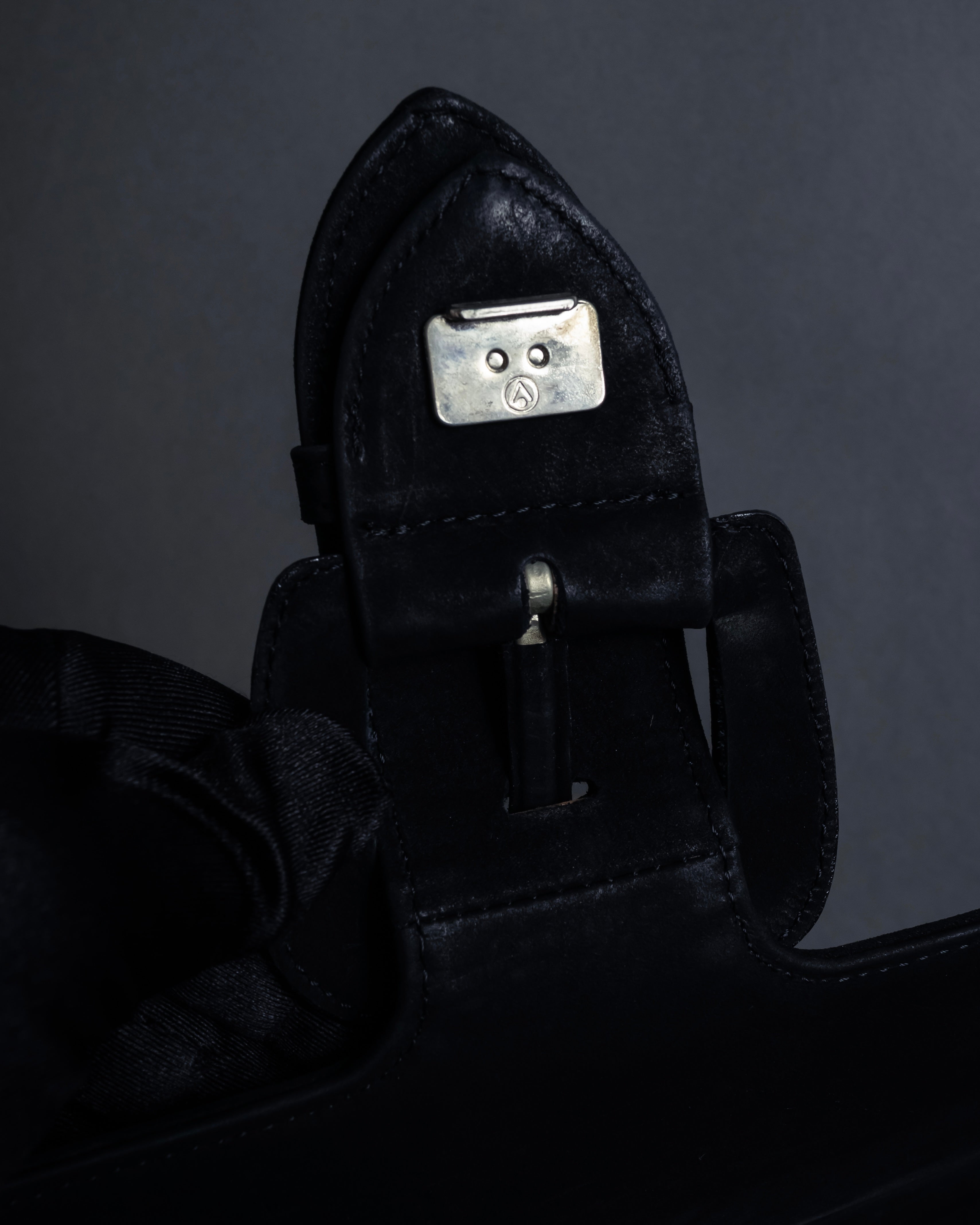 "JEAN PAUL GAULTIER" Front clasp design suede leather hand bag