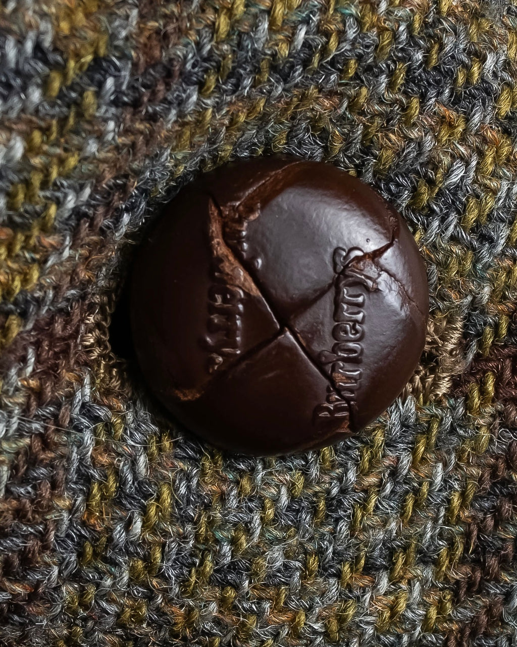 "BURBERRYS" Elbow patch design gun club check tweed jacket