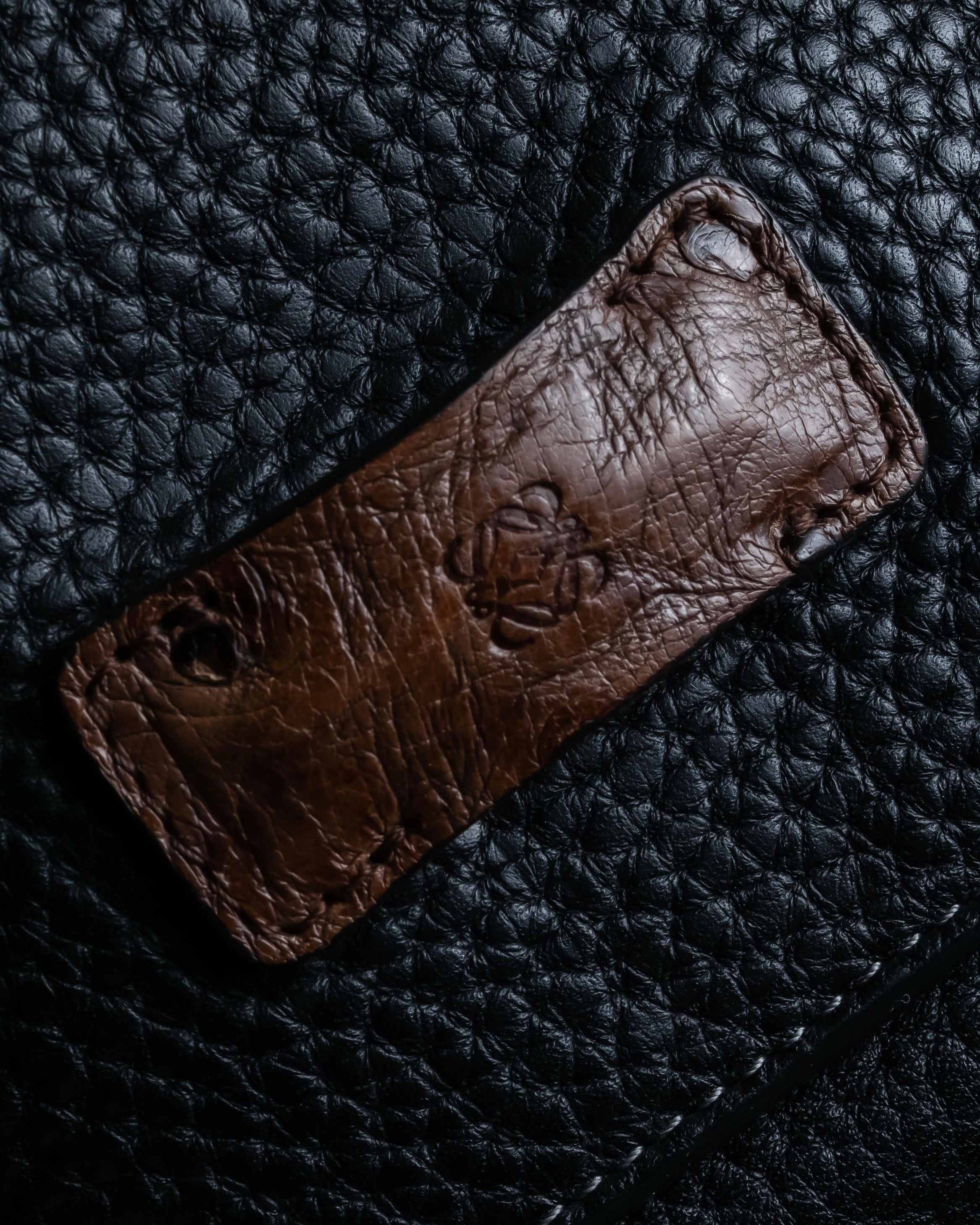 "LOEWE" Flap pocket design ostrich leather bag