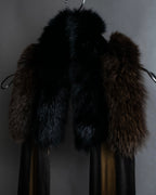 "FENDI" Two-tone striped fur docking stole