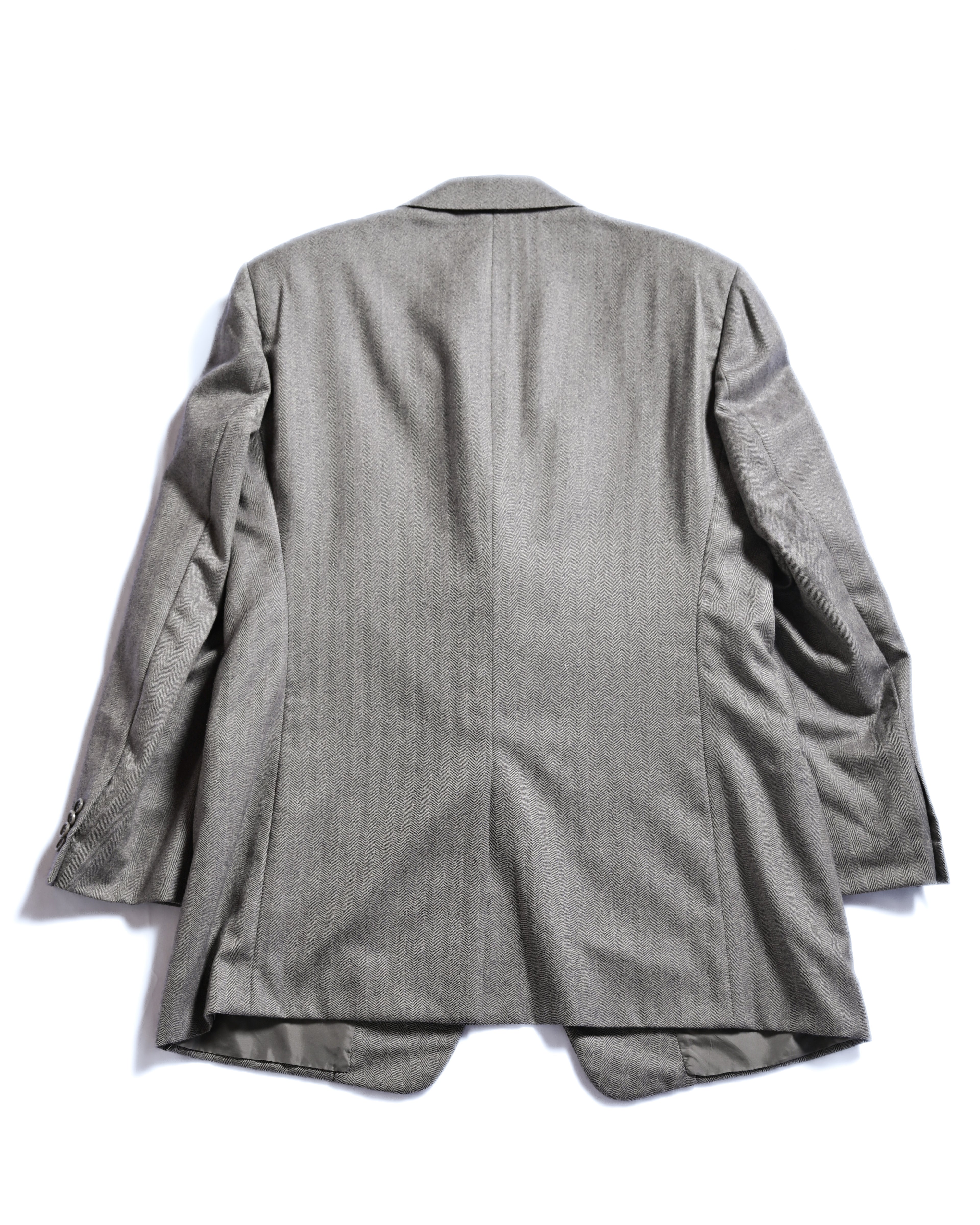 GIORGIO ARMANI/ Pure Cashmere Herringbone Oversized Tailored Jacket Gray