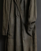 "GIORGIO ARMANI" Brushed shades suede leather long coat