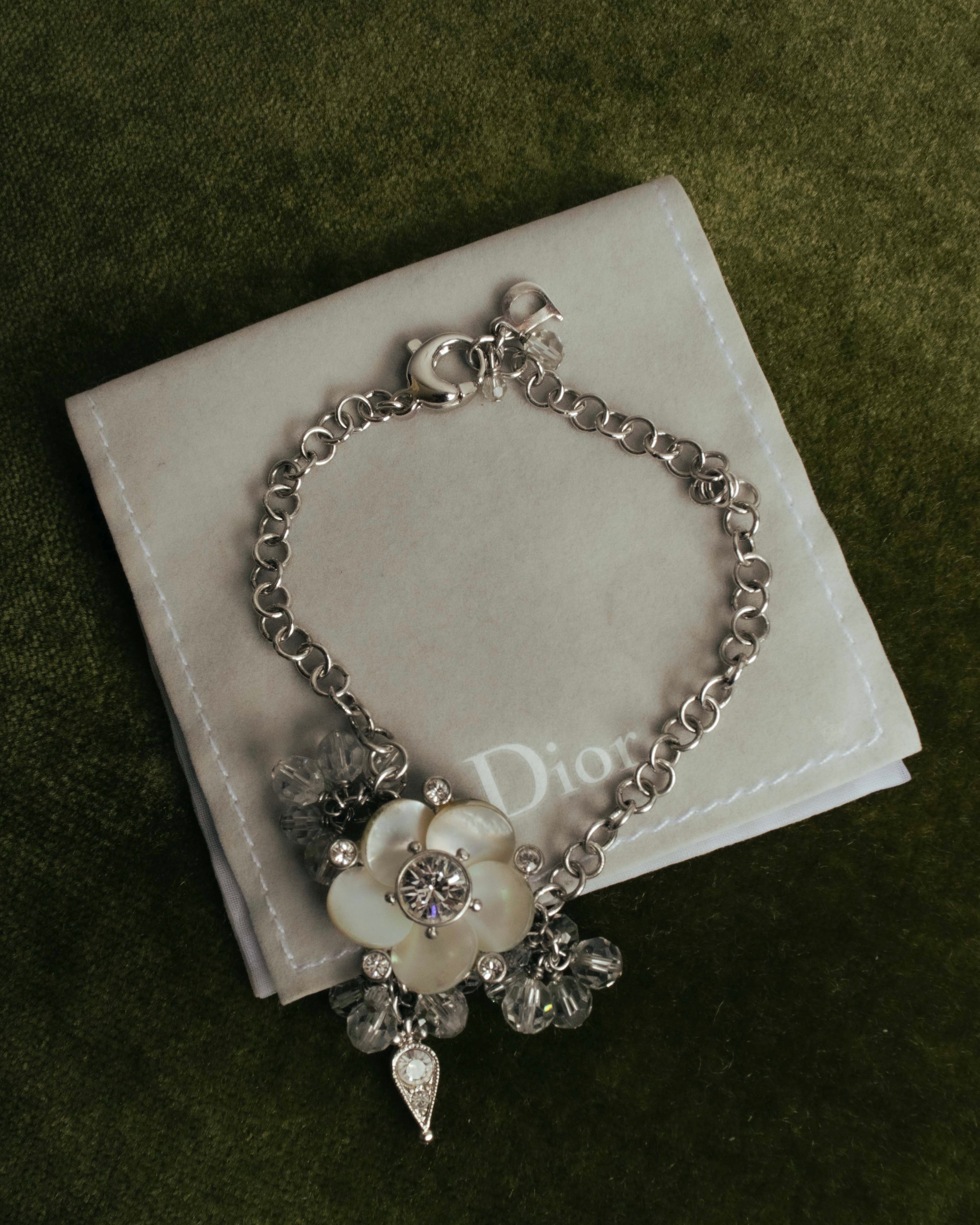 "Christian Dior" 00's Floral charm bracelet