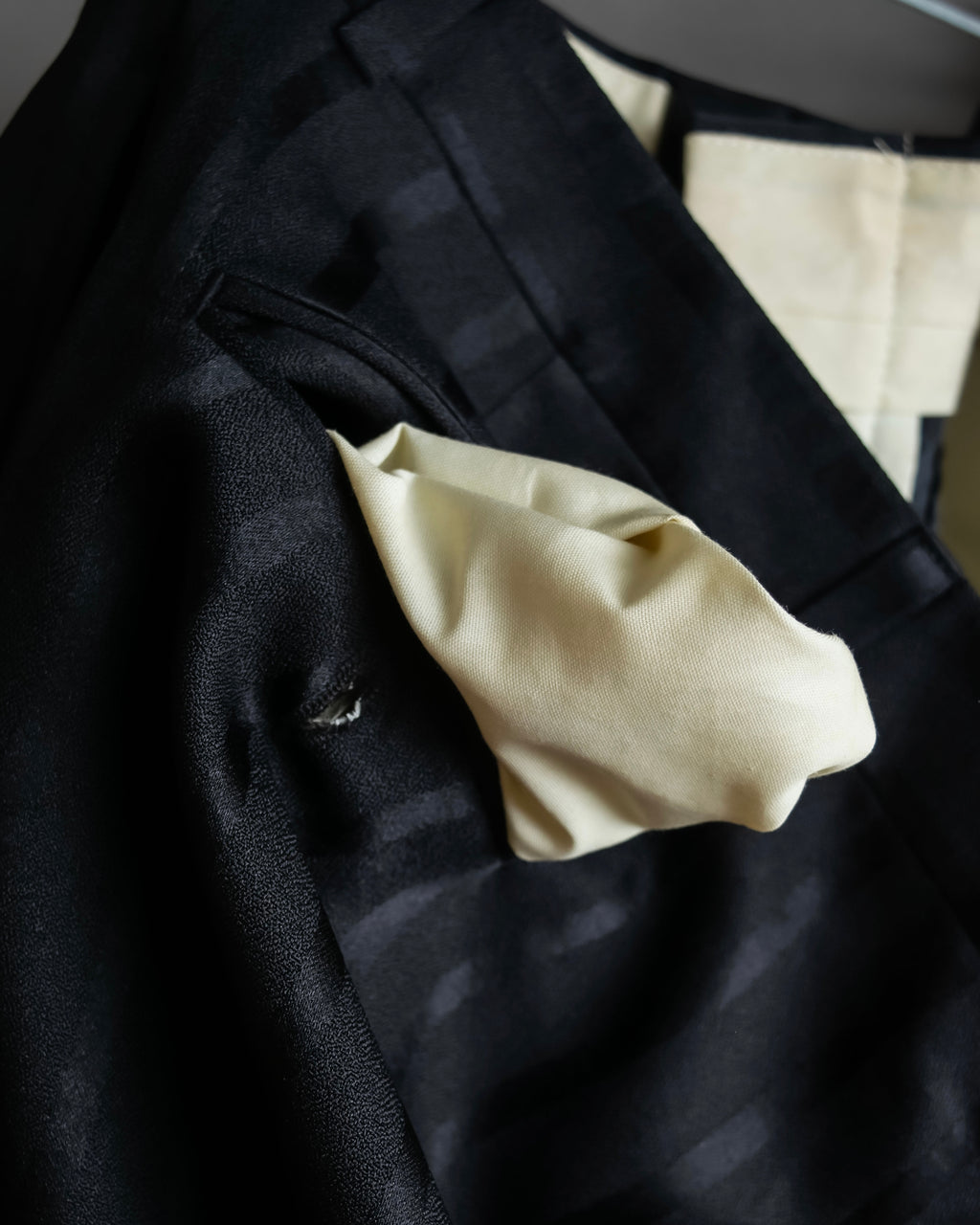 "Vintage subtle gloss striped wide slacks"