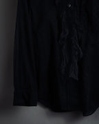 "tricot COMME des GARCONS"  80's Tiered ruffle design, dotted sheer blouse