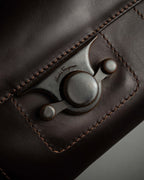 "Salvatore Ferragamo" Swivel crisp closure design leather one-handle bag