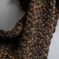 "FENDI" Boucle yarn material leather button design muffler