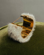 “CELINE” 2010’s Fur covered cuff bracelet