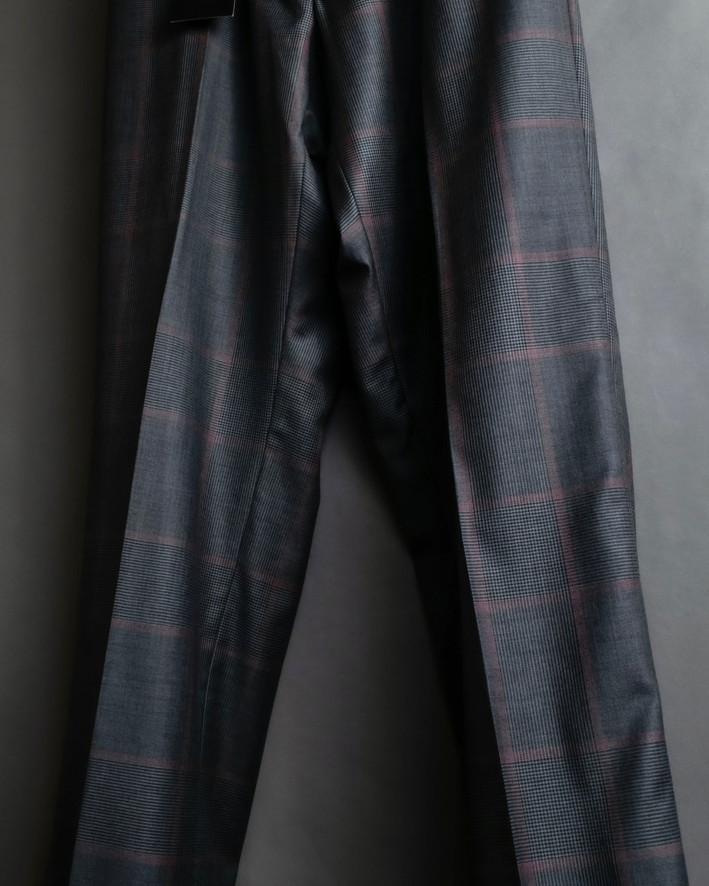 "GUCCI" Glen plaid wool wide tapered slacks