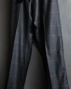 "GUCCI" Glen plaid wool wide tapered slacks