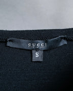 "GUCCI" Leather piping design box sleeve T-shirt