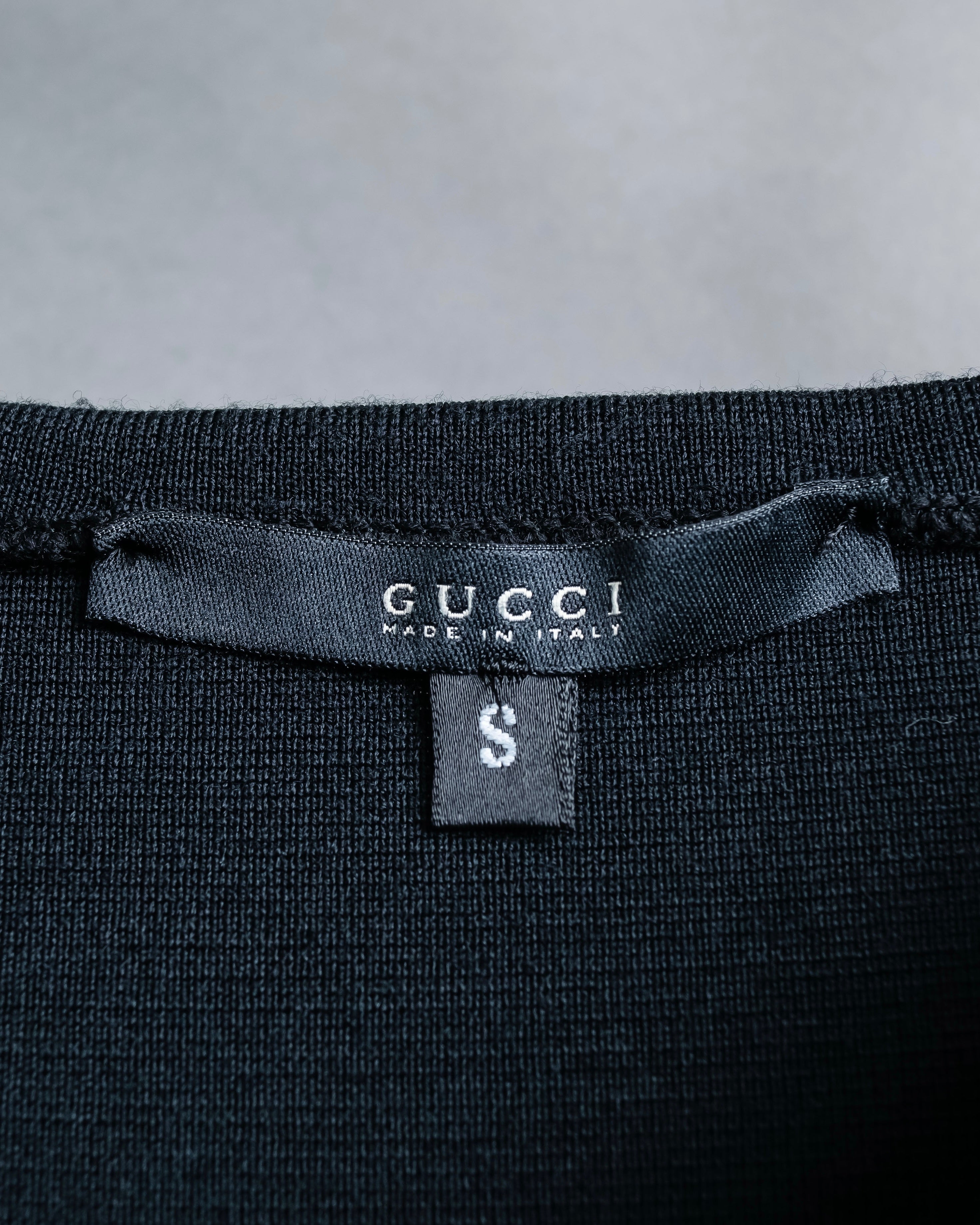 "GUCCI" Leather piping design box sleeve T-shirt