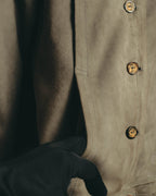 -SPECIAL- “LOEWE” 80’s-early 90’s Taupe suede leather blouson jacket