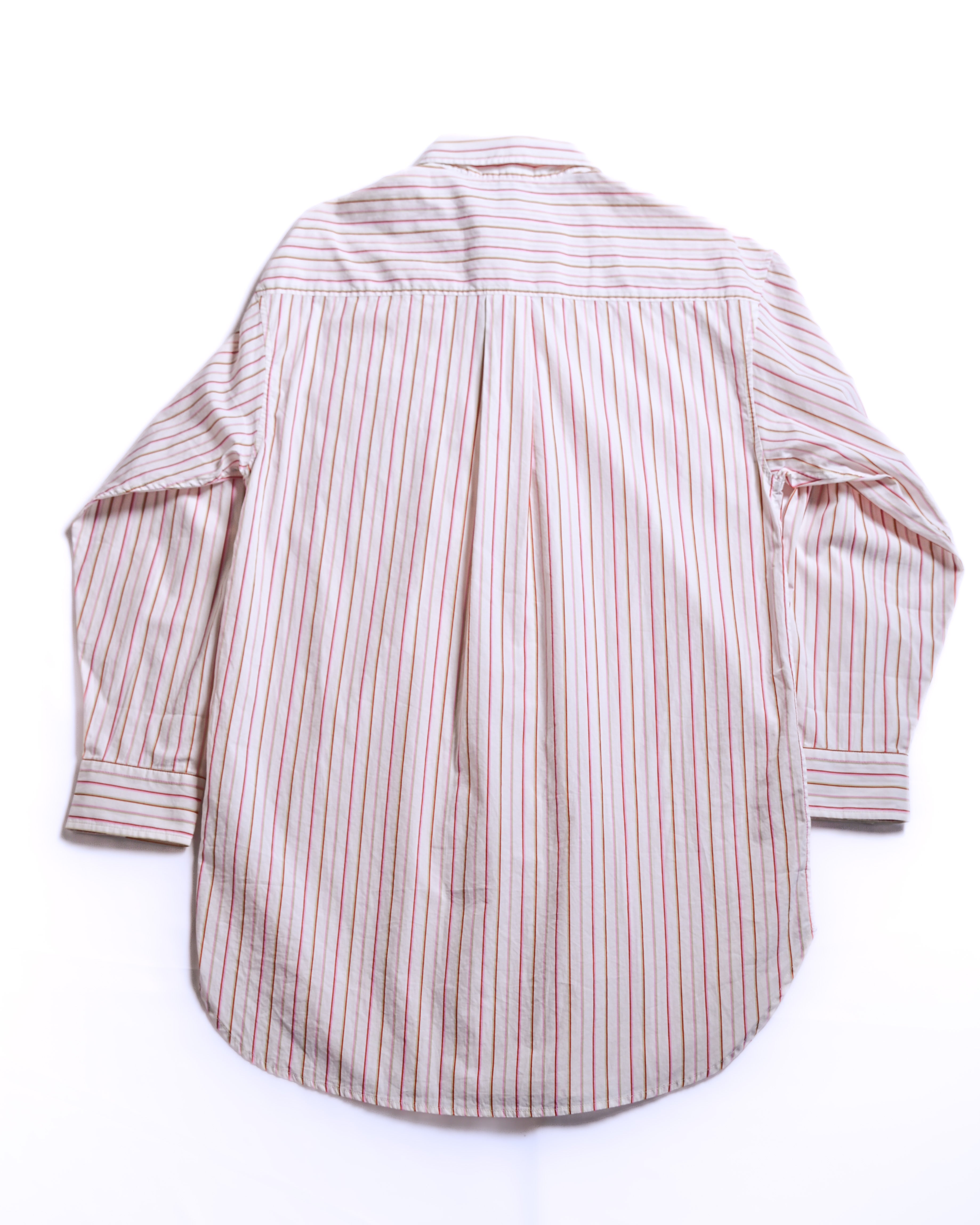 ETRO/ Oversized Multi Color Striped Shirt Pink × White