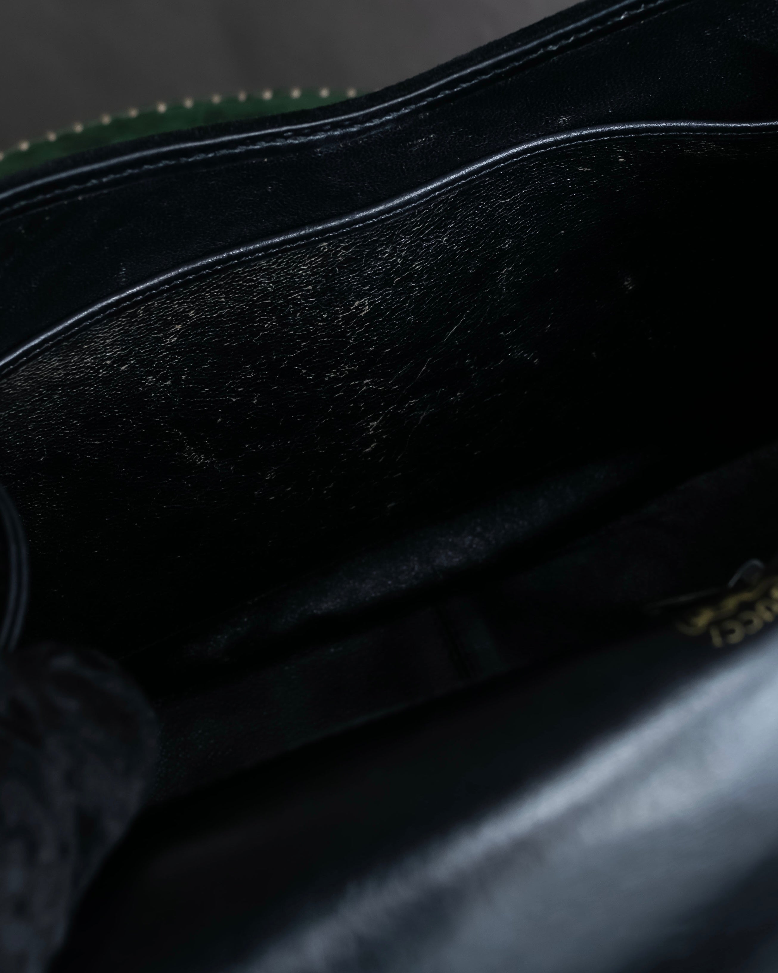 "GUCCI" Interlocking G design suede bag