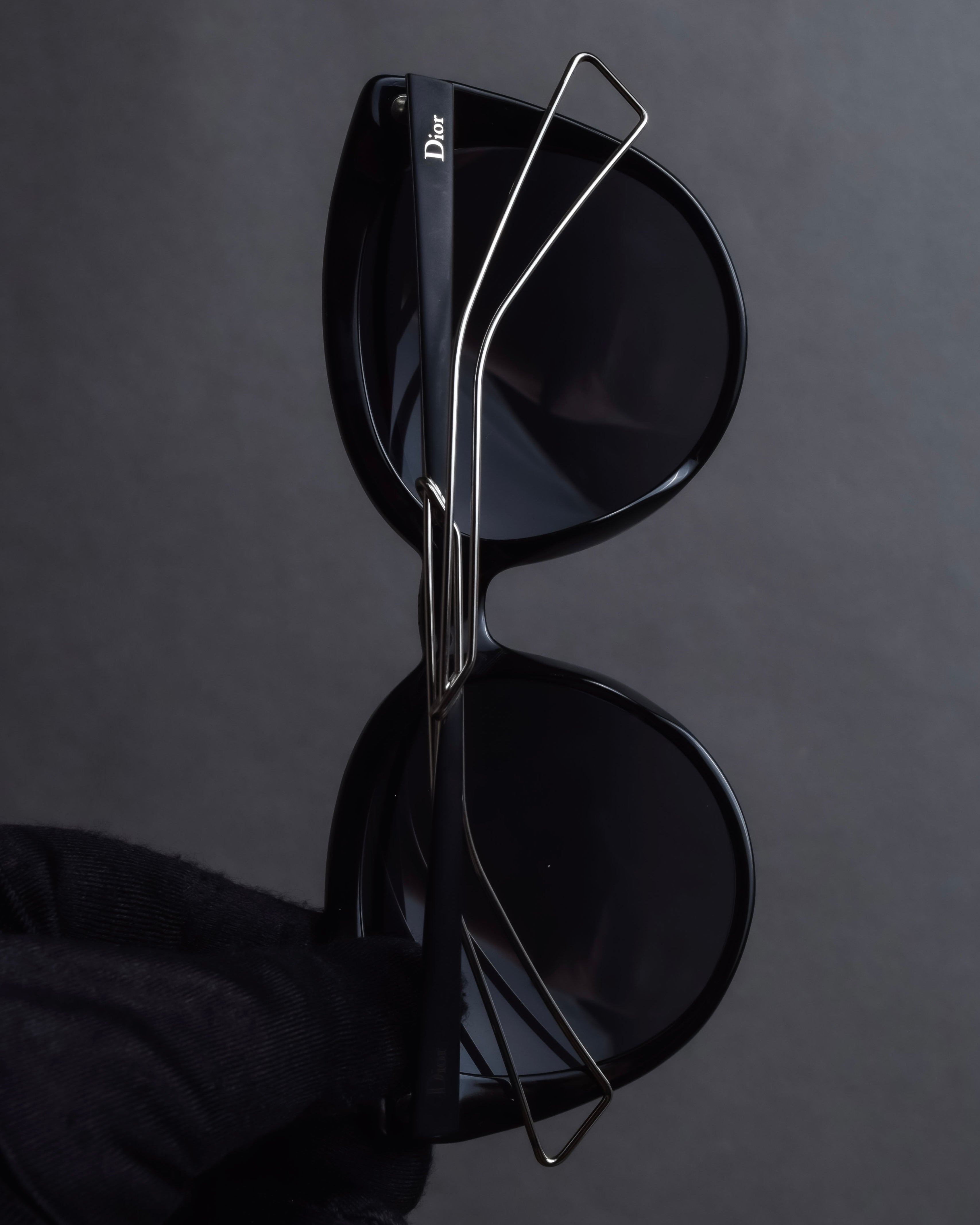 "Christian Dior" Metal frame layered cat-eye sunglasses