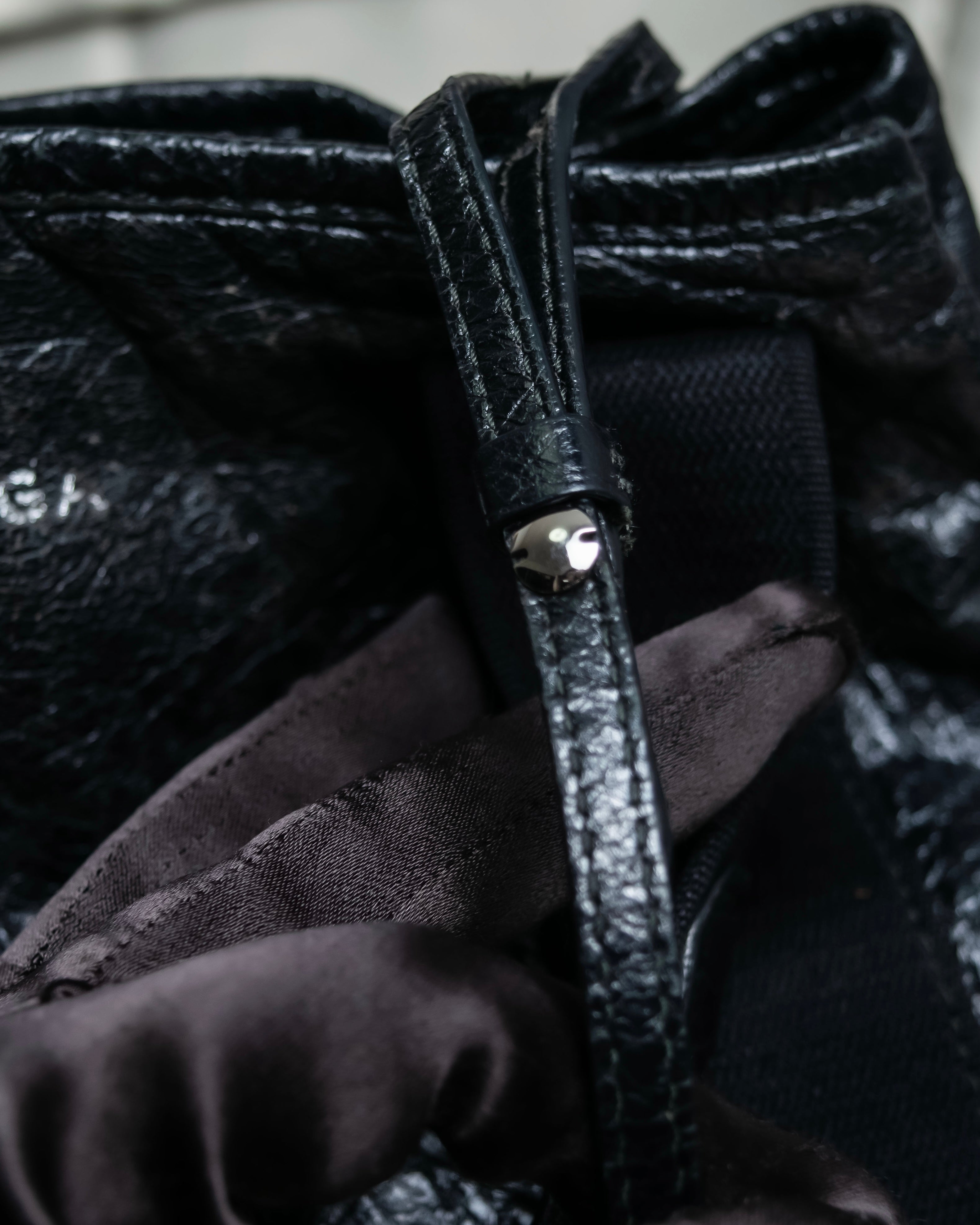 “Balenciaga”  navy cavas xs hand bag