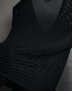 “John Galliano” 00’s Sheer mesh button cardigan