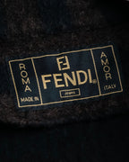 "FENDI" Pecan stripe pattern A-line silhouette coat