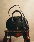 -SPECIAL- “Salvatore Ferragamo“ 90's-00's Gancini pony hair and leather dual-way boston bag