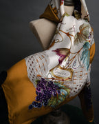 “GUCCI” 70’s-80’s Harvest motif silk scarf