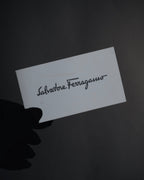 –SPECIAL– "Salvatore Ferragamo" 00’s calf hair gancini rattan accent handbag